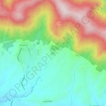 Carte topographique Lerés, altitude, relief