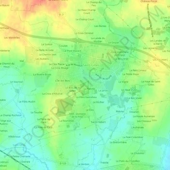 Carte topographique Le Grand Domaine, altitude, relief