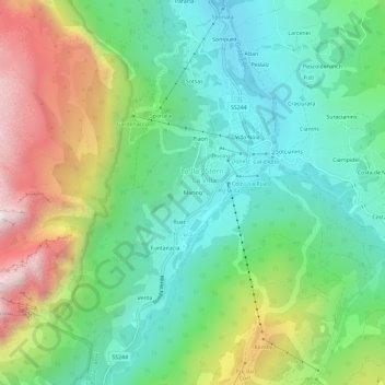 Carte topographique Maring, altitude, relief