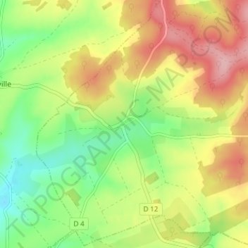 Carte topographique Rémonville, altitude, relief