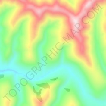 Carte topographique Richardson Mountains, altitude, relief