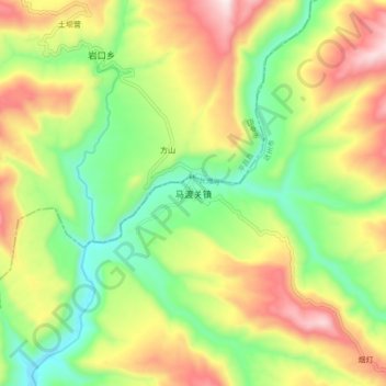 Carte topographique 马渡关镇, altitude, relief