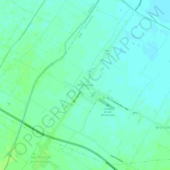 Carte topographique Villafranca, altitude, relief