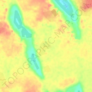 Carte topographique Bara, altitude, relief