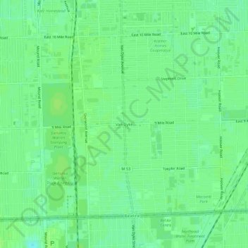 Carte topographique Van Dyke, altitude, relief