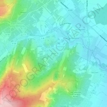 Carte topographique Etaule, altitude, relief