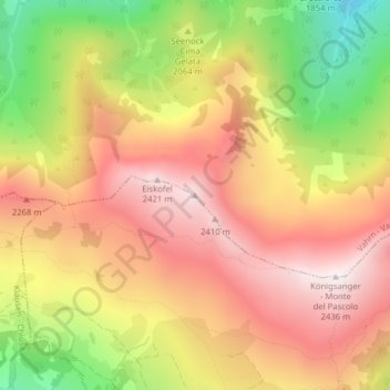 Carte topographique Kühberg (Stangele), altitude, relief