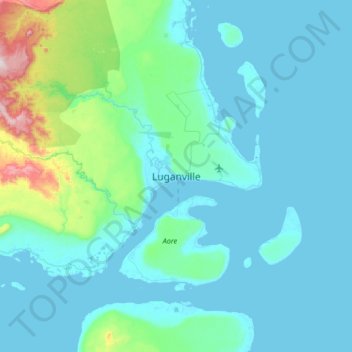 Carte topographique Luganville, altitude, relief