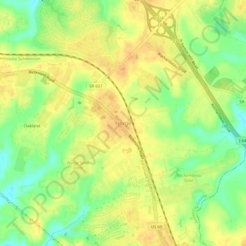 Carte topographique Norge, altitude, relief