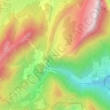 Carte topographique Chauplane, altitude, relief