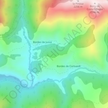 Carte topographique Bony de Serena, altitude, relief