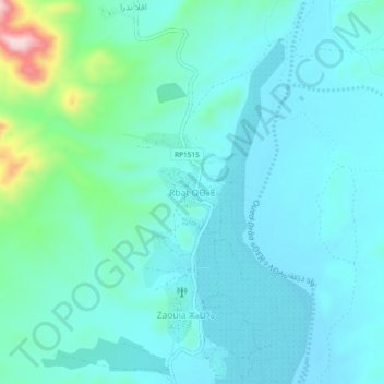 Carte topographique Rbat, altitude, relief
