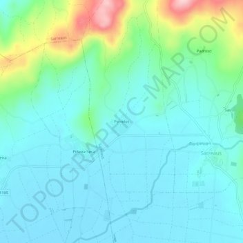 Carte topographique Perrelos, altitude, relief