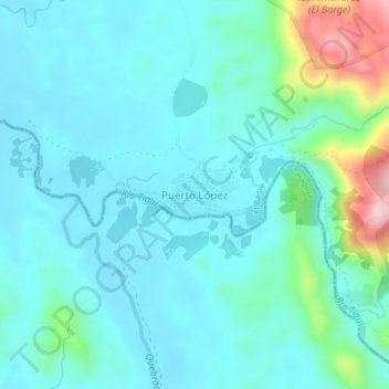 Carte topographique Puerto López, altitude, relief