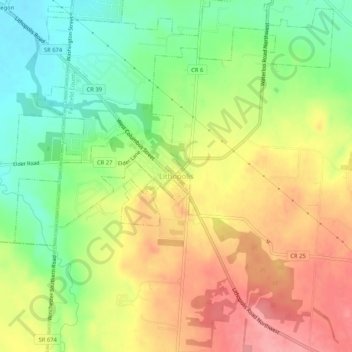 Carte topographique Lithopolis, altitude, relief