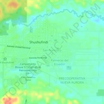 Carte topographique San Francisco 2, altitude, relief
