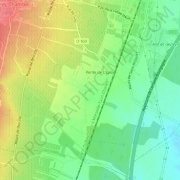 Carte topographique Source de la Boïse, altitude, relief