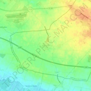 Carte topographique Puy Sec, altitude, relief
