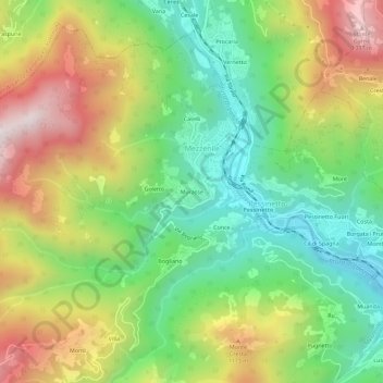 Carte topographique Murasse, altitude, relief