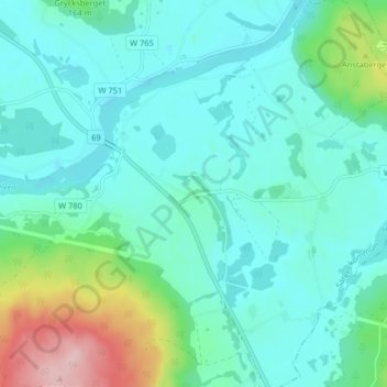 Carte topographique Anstahyttan, altitude, relief