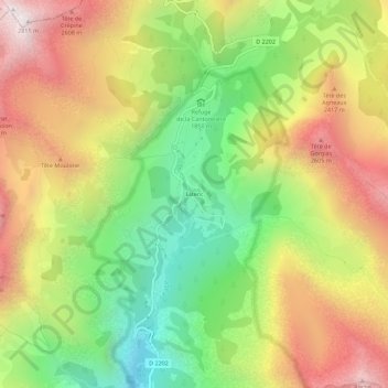 Carte topographique Estenc, altitude, relief