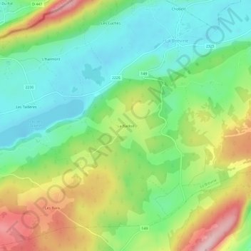 Carte topographique Le Baillod, altitude, relief