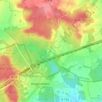 Carte topographique Bajolet, altitude, relief