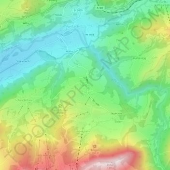 Carte topographique Steibis, altitude, relief