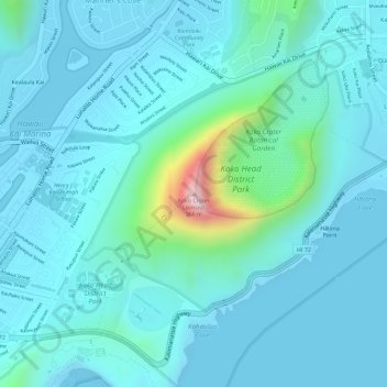 Carte topographique Koko Crater Lookout, altitude, relief