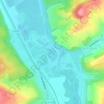 Carte topographique Les Rosaux, altitude, relief