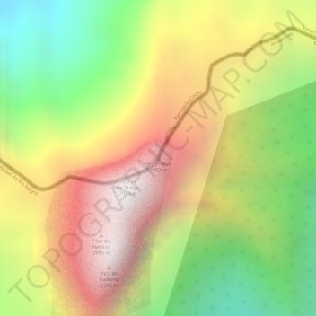 Carte topographique Pico Phelps, altitude, relief