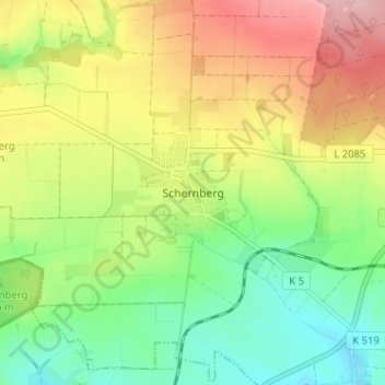 Carte topographique Schernberg, altitude, relief