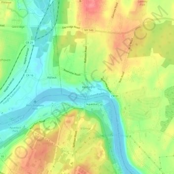 Carte topographique Rexford, altitude, relief