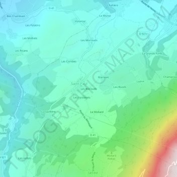 Carte topographique Les Boirouds, altitude, relief