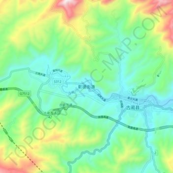 Carte topographique 彰德, altitude, relief
