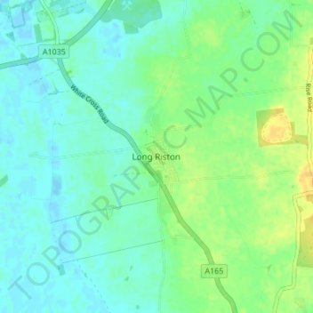 Carte topographique Long Riston, altitude, relief