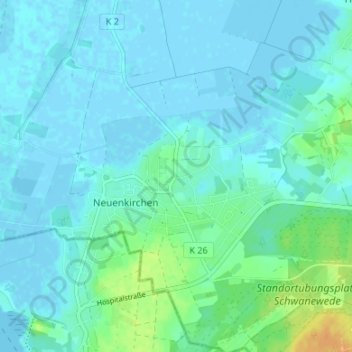 Carte topographique Vorbruch, altitude, relief