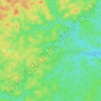 Carte topographique Tambo, altitude, relief