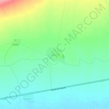 Carte topographique Tepeüstü, altitude, relief