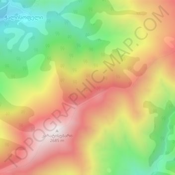 Carte topographique Caucasus Mountains, altitude, relief
