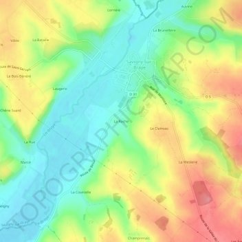 Carte topographique La Roche, altitude, relief