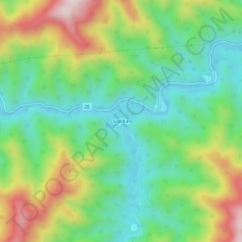 Carte topographique Sop Kai, altitude, relief