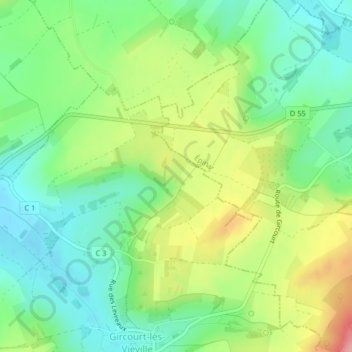 Carte topographique Le Rond Puis, altitude, relief