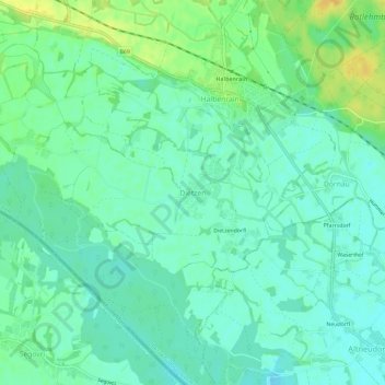 Carte topographique Dietzen, altitude, relief