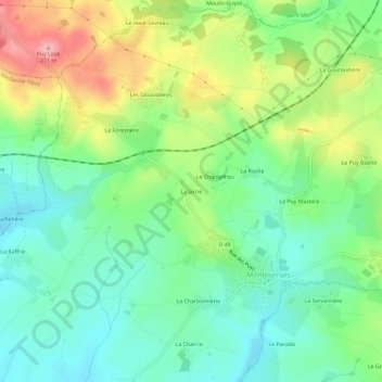 Carte topographique La Jarrie, altitude, relief