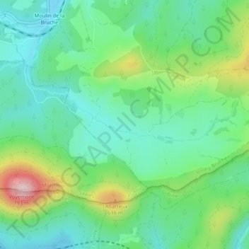 Carte topographique Le Hang, altitude, relief