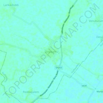 Carte topographique Dokiparru, altitude, relief