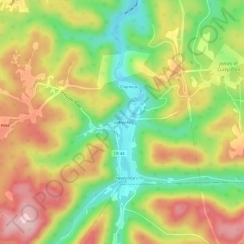 Carte topographique Selbyville, altitude, relief