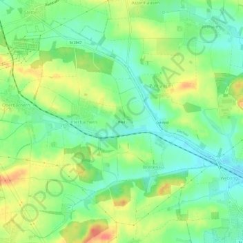 Carte topographique Ried, altitude, relief