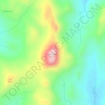 Carte topographique Cerro Punta, altitude, relief